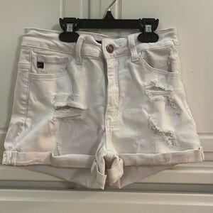 Kancan distressed white jean short
